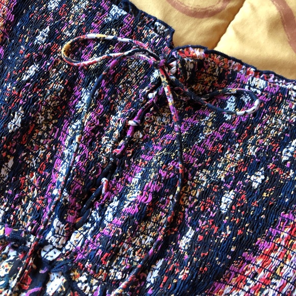 🆕Free People Patchwork Style Ruched Bodice Dress - Picture 4 of 7